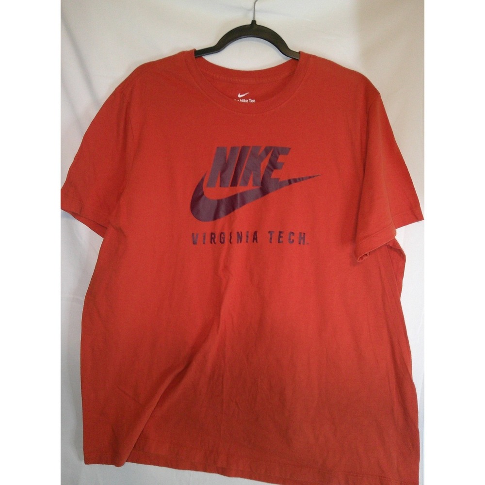 Nike Virginia Tech Hokies‎ T Shirt Mens XL Orange Short Sleeve Tee